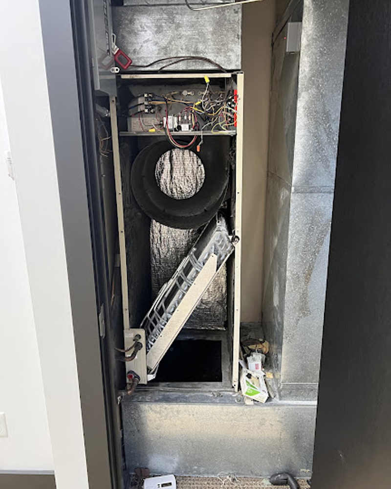 furnace being repaired