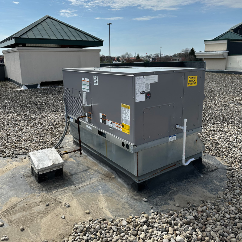 heat condenser unit on a roof